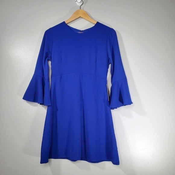 Lulu's Bell Sleeve Mini Dress Royal Blue Size Small - Picture 8 of 8